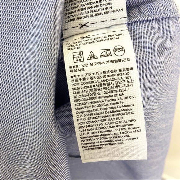 Banana Republic Striped Button-Up Riley Shirt | Blue and White | Size 2 - Picture 7 of 8